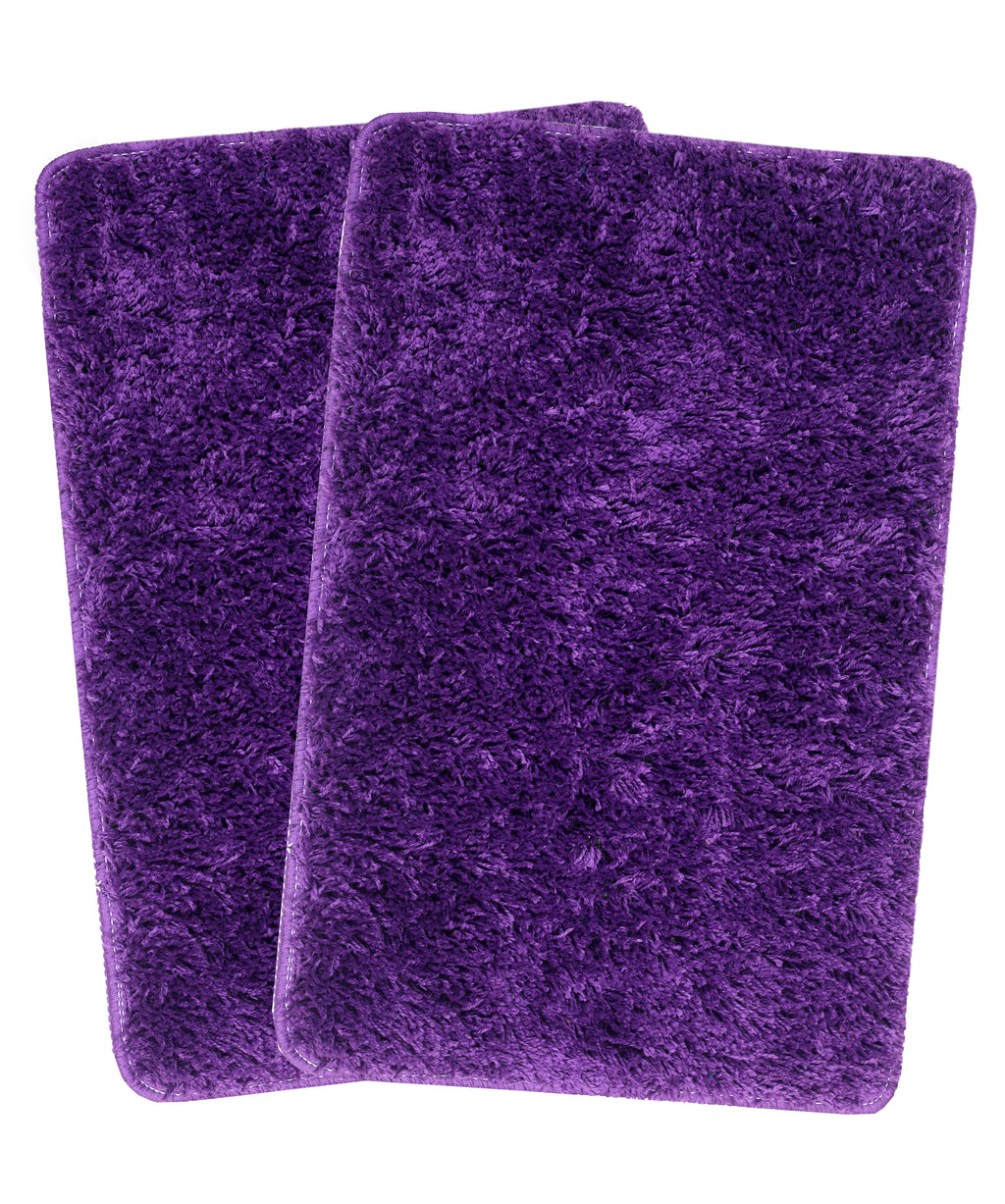 FOURNEDLEE Microfiber Solid Doormats for Home Use (40x60, Purple )(2 Piece) Super Absorbent/Anti-Skid Mats for Bathroom/Bedroom/Door Mat/Kitchen/Floor Mat