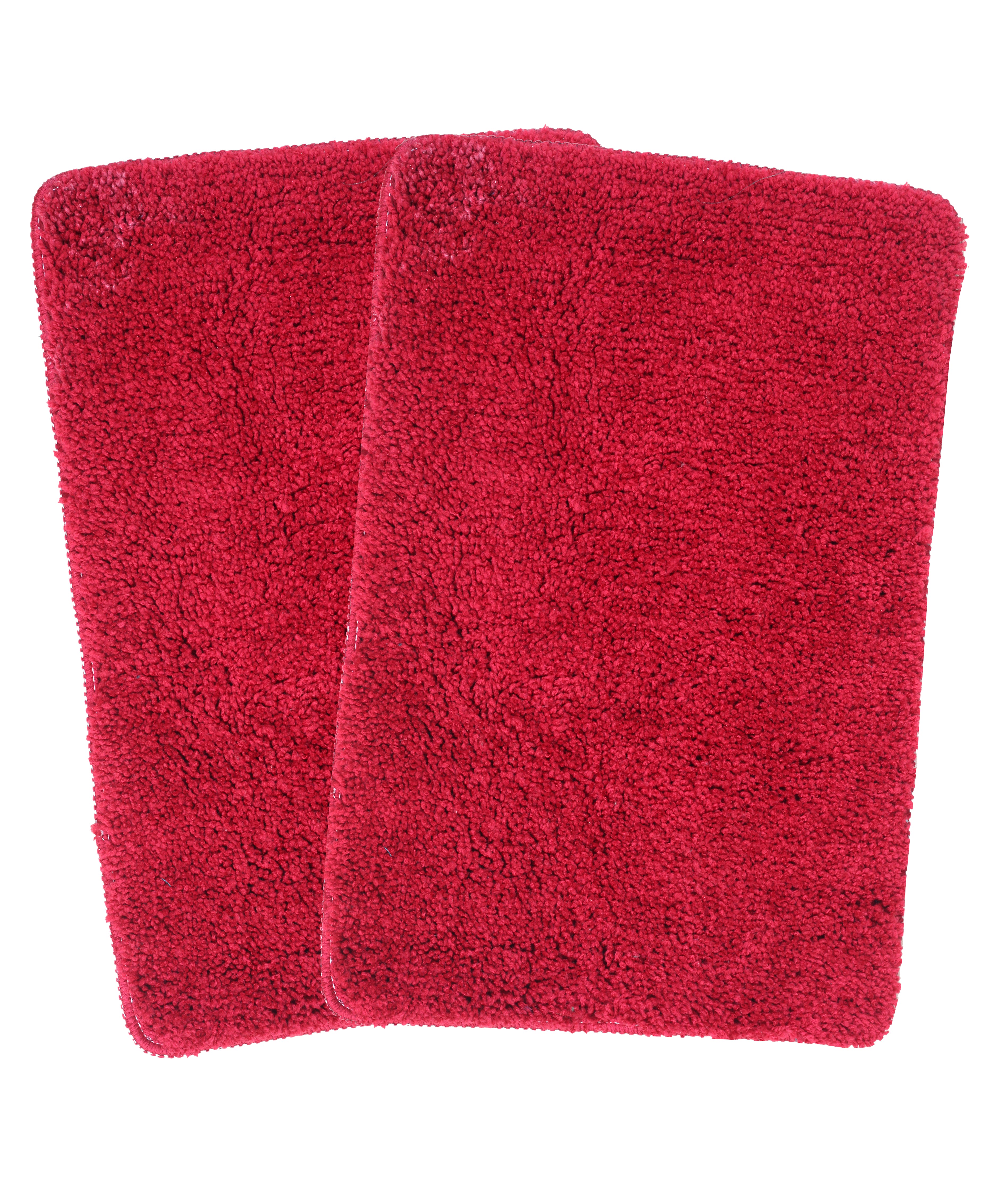 FOURNEDLEE Microfiber Solid Doormats for Home Use (40x60, RED)(2 Piece) Super Absorbent/Anti-Skid Mats for Bathroom/Bedroom/Door Mat/Kitchen/Floor Mat
