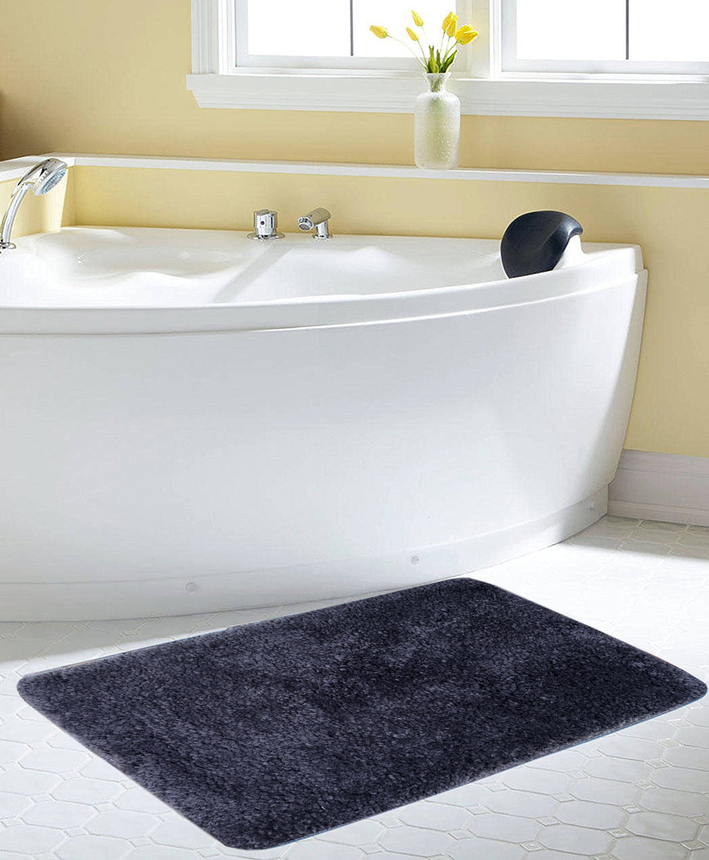 FOURNEDLEE Microfiber Solid Doormats for Home Use (40x60, Grey)(2 Piece) Super Absorbent/Anti-Skid Mats for Bathroom/Bedroom/Door Mat/Kitchen/Floor Mat