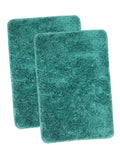 FOURNEDLEE Microfiber Solid Doormats for Home Use (40x60, Green )(2 Piece) Super Absorbent/Anti-Skid Mats for Bathroom/Bedroom/Door Mat/Kitchen/Floor Mat