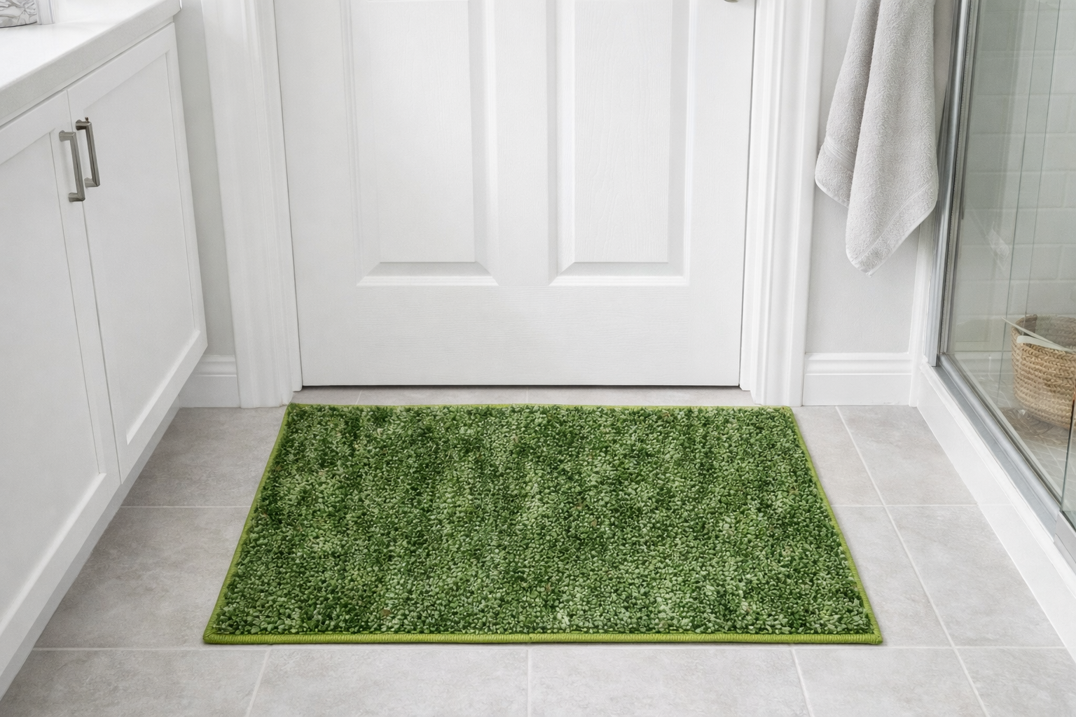 FOURNEDLEE Microfiber Space Dying Doormats for Home Use (40x60, Green )(2 Piece) Super Absorbent/Anti-Skid Mats for Bathroom/Bedroom/Door Mat/Kitchen/Floor Mat