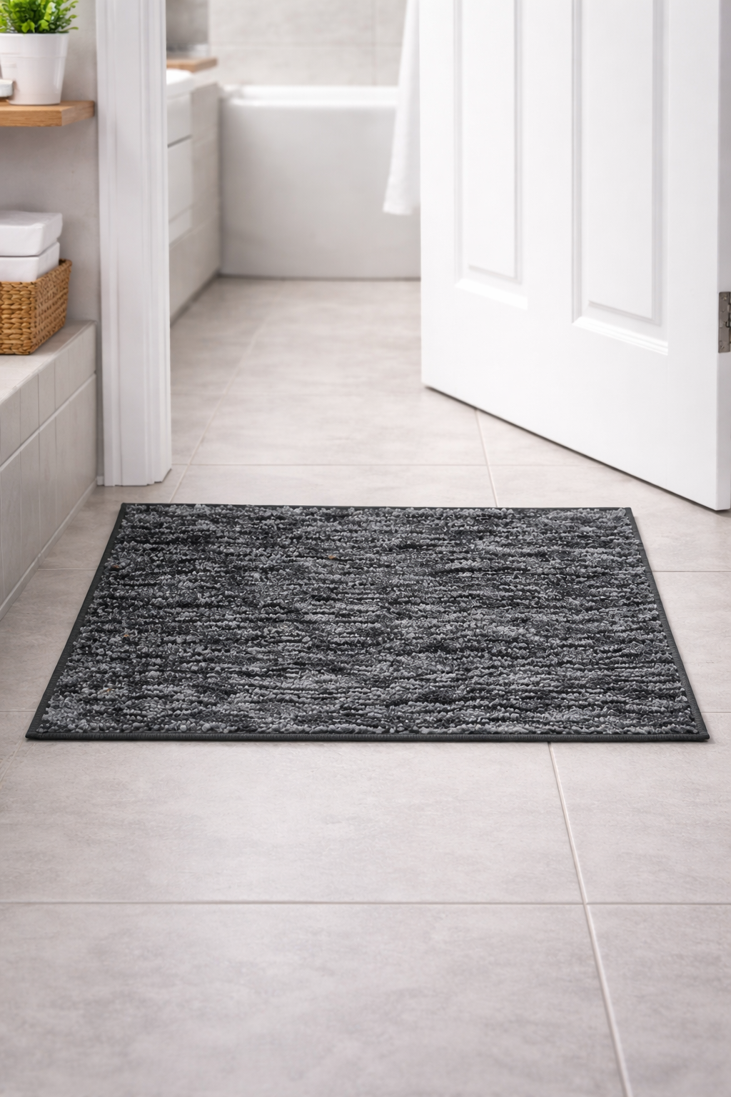 FOURNEDLEE Microfiber Space Dying Doormats for Home Use (40x60, Grey )(2 Piece) Super Absorbent/Anti-Skid Mats for Bathroom/Bedroom/Door Mat/Kitchen/Floor Mat